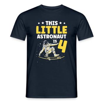 This little astronaut is 4 planet happy - Men's T-Shirt - navy - Front - AI Model Male 178 light (178cm)