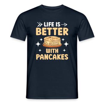 Life is better with pancakes - Men's T-Shirt - navy - Front - AI Model Male 178 light (178cm)