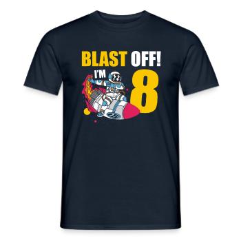 I'm 8 Astronaut Lover Spaceship Happy Birthday - Men's T-Shirt - navy - Front - AI Model Male 178 light (178cm)