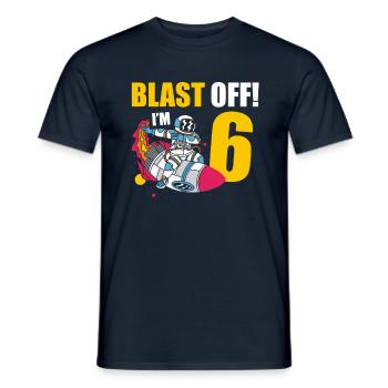 I'm 6 Astronaut Lover Spaceship Happy Birthday - Men's T-Shirt - navy - Front - AI Model Male 178 light (178cm)