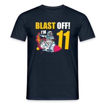 I'm 11 Astronaut Lover Spaceship Happy - Men's T-Shirt - navy - Front - AI Model Male 178 light (178cm)