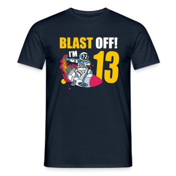I'm 13 Astronaut Lover Spaceship Happy - Men's T-Shirt - navy - Front - AI Model Male 178 light (178cm)
