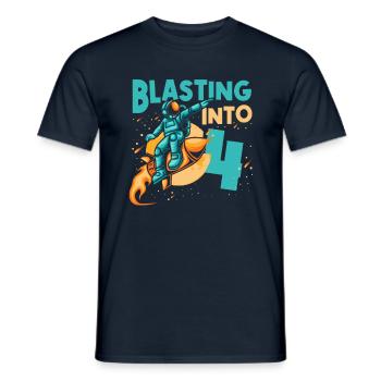 Astronauten-liebhaber-raumschiff Tout le meilleur pour le 4. - T-shirt homme - marine - Devant - AI Model Male 178 light (178cm)