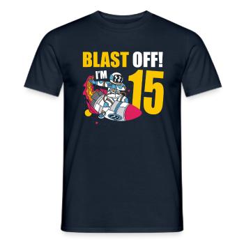 I'm 15 Astronaut Lover Spaceship Happy - Men's T-Shirt - navy - Front - AI Model Male 178 light (178cm)