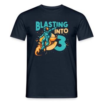 Astronauten-liebhaber-raumschiff All the best for the 3. - Men's T-Shirt - navy - Front - AI Model Male 178 light (178cm)