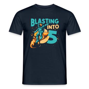 Astronauten-liebhaber-raumschiff Tout le meilleur pour le 5. - T-shirt homme - marine - Devant - AI Model Male 178 light (178cm)