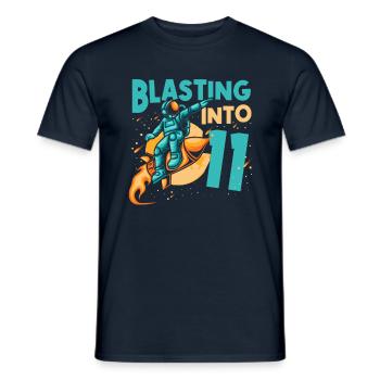 Astronaut lover spaceship All the best to the - Men's T-Shirt - navy - Front - AI Model Male 178 light (178cm)