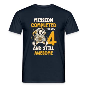 Mission accomplie J’ai maintenant 4 ans et toujours - T-shirt homme - marine - Devant - AI Model Male 178 light (178cm)