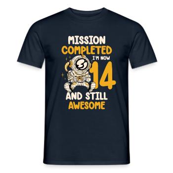 Mission accomplie J’ai maintenant 14 ans et toujours - T-shirt homme - marine - Devant - AI Model Male 178 light (178cm)