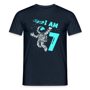 Astronauten-liebhaber-raumschiff Tout le meilleur pour le 7. - T-shirt homme - marine - Devant - AI Model Male 178 light (178cm)