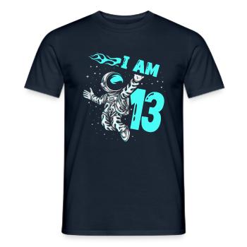 Astronaut lover spaceship All the best to the - Men's T-Shirt - navy - Front - AI Model Male 178 light (178cm)