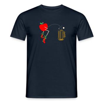 Apfelpflücker Obstliebhaber Apfelesser Biertrinker - Männer T-Shirt - Navy - Vorne - AI Model Male 178 light (178cm)