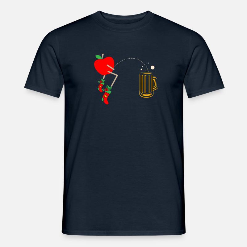 Apfelpflücker Obstliebhaber Apfelesser Biertrinker - Männer T-Shirt - Navy
