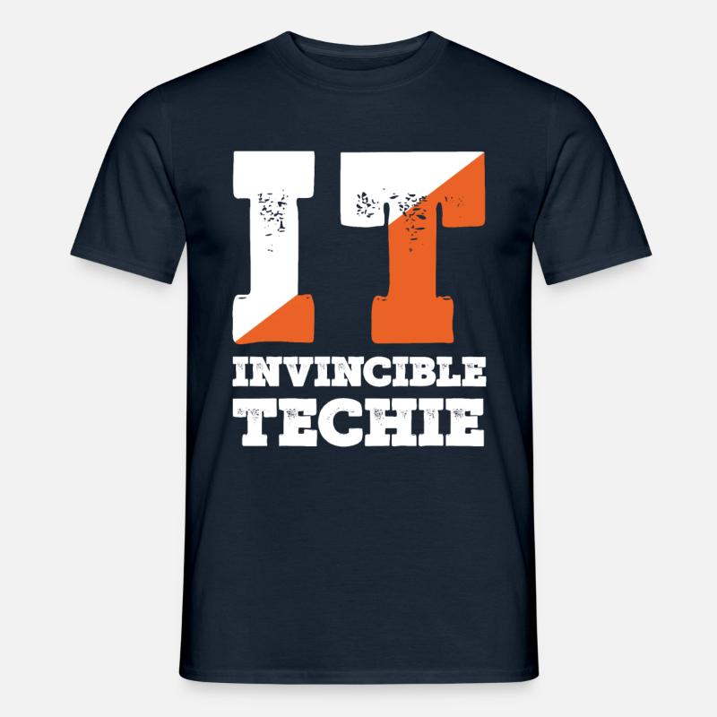 Unbesiegbarer Techie Computerprogrammierer Tech - Männer T-Shirt - Navy