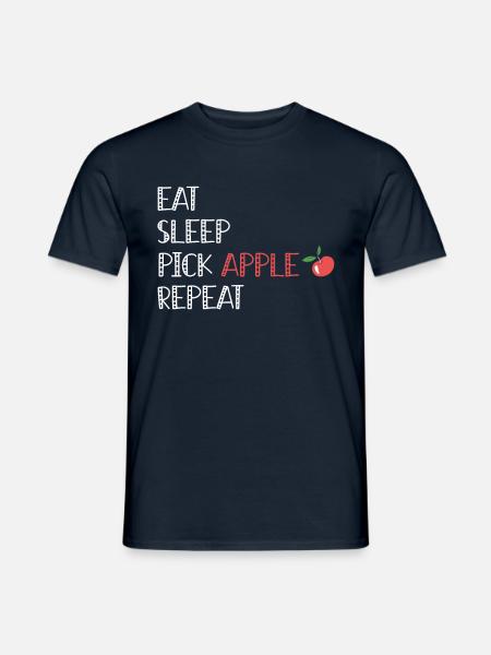 Essen Sie Schlaf Pflücken Sie Apfel Wiederholen - Männer T-Shirt - Navy