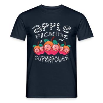 Apple picking is my superpower fruit apple eater - Men's T-Shirt - navy - Front - AI Model Male 178 light (178cm)