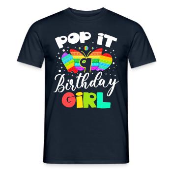 Pop It 9 Birthday Girl Fidget Toy Fan Pop - Men's T-Shirt - navy - Front - AI Model Male 178 light (178cm)