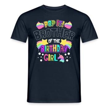 Pop It Bruder Des Geburtstagskindes Pop Zappeln - Männer T-Shirt - Navy - Vorne - AI Model Male 178 light (178cm)