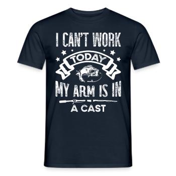 Ich Kann Heute Nicht Arbeiten. Mein Arm Steckt In - Männer T-Shirt - Navy - Vorne - AI Model Male 178 light (178cm)