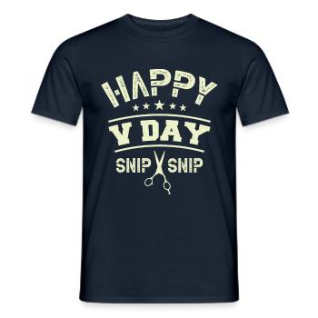 Happy V Day Snip Snip Für Einen Sterilisierten - Männer T-Shirt - Navy - Vorne - AI Model Male 178 light (178cm)