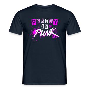 Pretty in punk rock musician emo-punk music lover - Men's T-Shirt - navy - Front - AI Model Male 178 light (178cm)