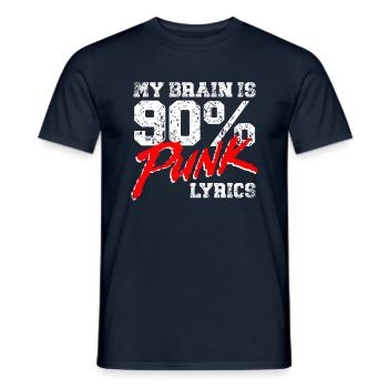 Lyrics by My Brain is 100% Punk Lyrics by - Men's T-Shirt - navy - Front - AI Model Male 178 light (178cm)