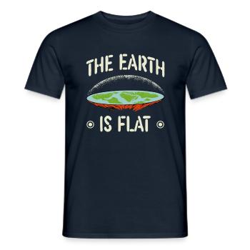 La Terre est Flat Earther Flat Earth Society - T-shirt homme - marine - Devant - AI Model Male 178 light (178cm)