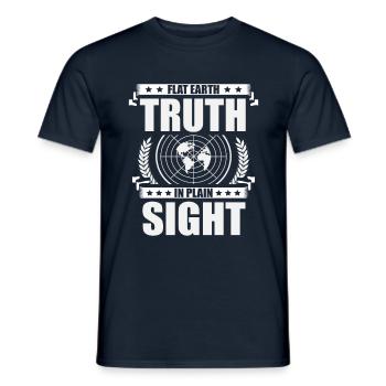 Flache Erde Wahrheit In Sichtweite Flat Earther - Männer T-Shirt - Navy - Vorne - AI Model Male 178 light (178cm)