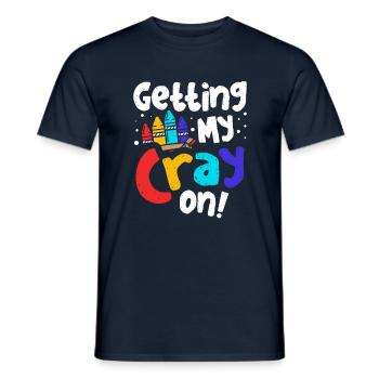 Meinen Cray Auf Crayon Color Artist Art Teacher - Männer T-Shirt - Navy - Vorne - AI Model Male 178 light (178cm)