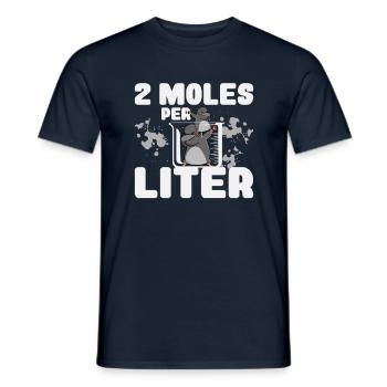 2 moles per liter science lover - Men's T-Shirt - navy - Front - AI Model Male 178 light (178cm)