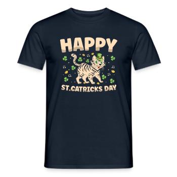 Happy St. Catricks Day cat lover St. - Men's T-Shirt - navy - Front - AI Model Male 178 light (178cm)