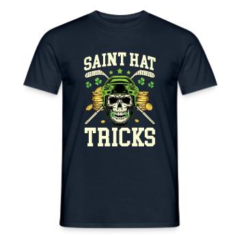 Saint Hat cheats hockey-shamrock-st. Patrick's Day - Men's T-Shirt - navy - Front - AI Model Male 178 light (178cm)