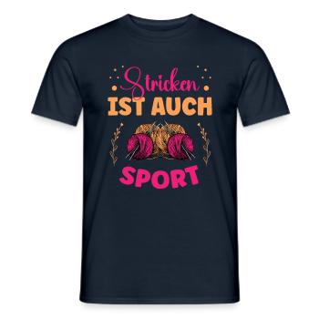 Wolle Häkeln Hobby Nähen Stricker Stricken Für - Männer T-Shirt - Navy - Vorne - AI Model Male 178 light (178cm)