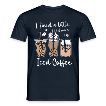 J’ai besoin d’un peu plus de caféine de café glacé - T-shirt homme - marine - Devant - AI Model Male 178 light (178cm)