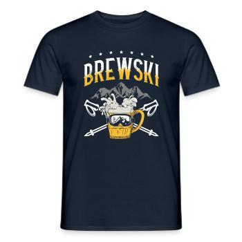 Brewski Biertrinker Skifahren Eis Ski Wintersport - Männer T-Shirt - Navy - Vorne - AI Model Male 178 light (178cm)