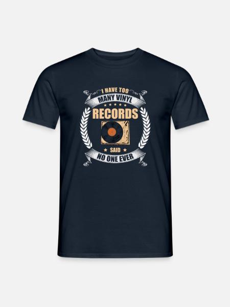 Schallplatte Audiophiler Musikliebhaber - Männer T-Shirt - Navy
