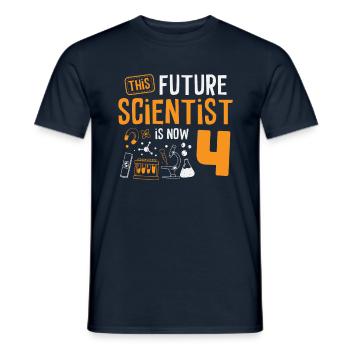 This future scientist is now 4. - Men's T-Shirt - navy - Front - AI Model Male 178 light (178cm)