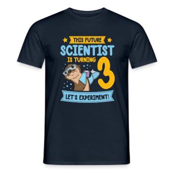 Ce futur scientifique aura 3 ans - T-shirt homme - marine - Devant - AI Model Male 178 light (178cm)