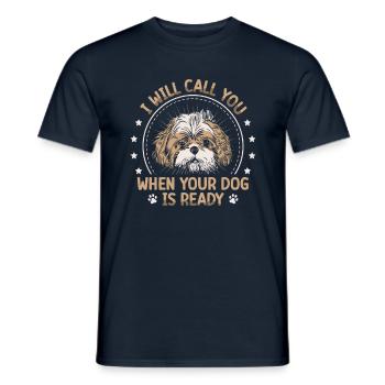 Te llamaré cuando tu perro esté listo - Camiseta hombre - azul marino - delante - AI Model Male 178 light (178cm)