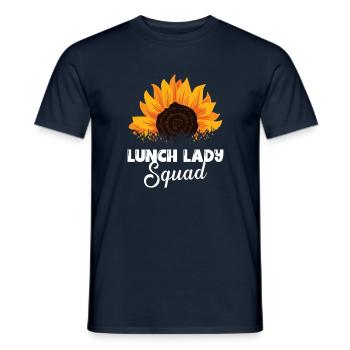 Lunch Lady Squad Cafeteria Canteen Sunflower - Men's T-Shirt - navy - Front - AI Model Male 178 light (178cm)