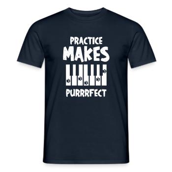 Exercice Power Purrrfect Pianiste Cat Kitty Lover - T-shirt homme - marine - Devant - AI Model Male 178 light (178cm)
