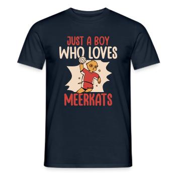 Just a boy who loves meerkat animals - Men's T-Shirt - navy - Front - AI Model Male 178 light (178cm)