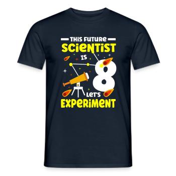 Ce futur scientifique a 8 ans laissez-vous - T-shirt homme - marine - Devant - AI Model Male 178 light (178cm)