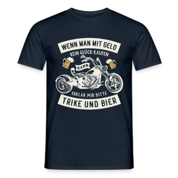 Drift Trike Dreirad Motorrrad Trike für einen - Männer T-Shirt - Navy - Vorne - AI Model Male 178 light (178cm)