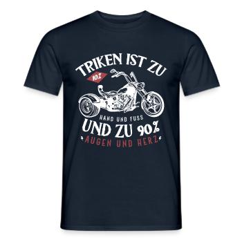 Drift Trike Dreirad Motorrrad Trike für einen - Männer T-Shirt - Navy - Vorne - AI Model Male 178 light (178cm)