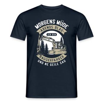 Bagger Baggerführer Baustelle Bauarbeiter für - Männer T-Shirt - Navy - Vorne - AI Model Male 178 light (178cm)
