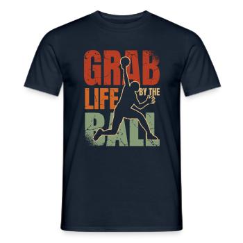 Grab life at the ball Dodgeballer - Men's T-Shirt - navy - Front - AI Model Male 178 light (178cm)
