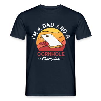Ich Bin Ein Vatertag Und Ein Cornhole-champion - Männer T-Shirt - Navy - Vorne - AI Model Male 178 light (178cm)