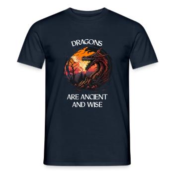 Créature mythique Dragon Cadeau Hommes Dragon pour un - T-shirt homme - marine - Devant - AI Model Male 178 light (178cm)