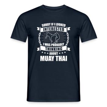 Je pensais probablement à Muay Thai Coach - T-shirt homme - marine - Devant - AI Model Male 178 light (178cm)
